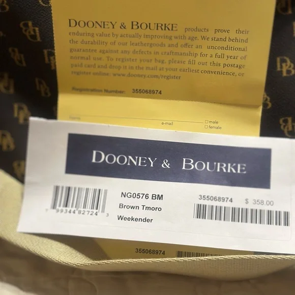 NWT Dooney and Bourke Brown Tmoro Gretta Weekender Bag - Picture 4 of 8